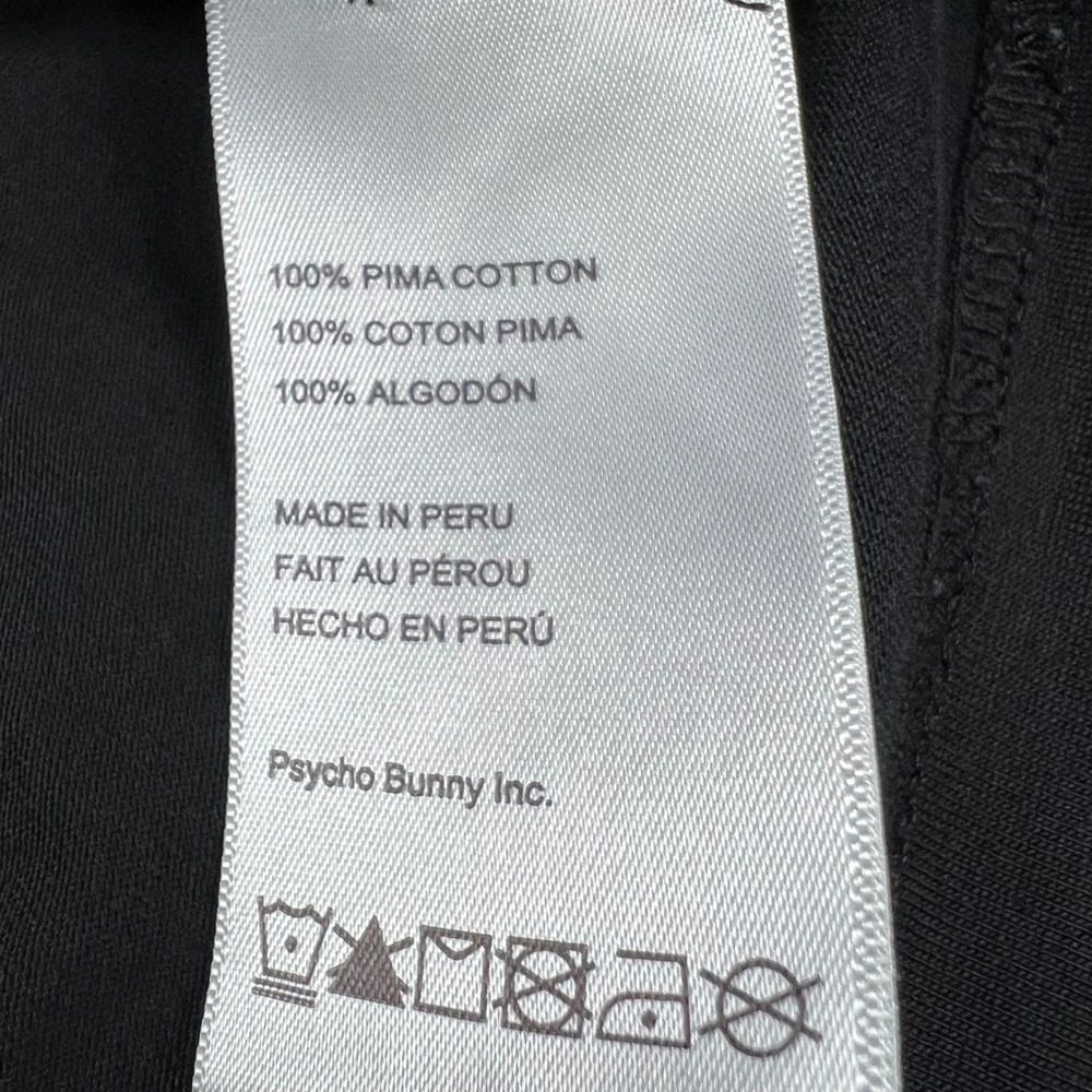 PSYCHO BUNNY Mens Size XL T Shirt Black Pima Cotton Graphic Logo Short Sleeve - Picture 5 of 13